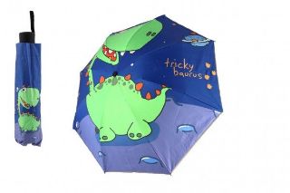 Obrázek z Deštník Dinosaurus skládací látka/kov 25cm modrý v sáčku 